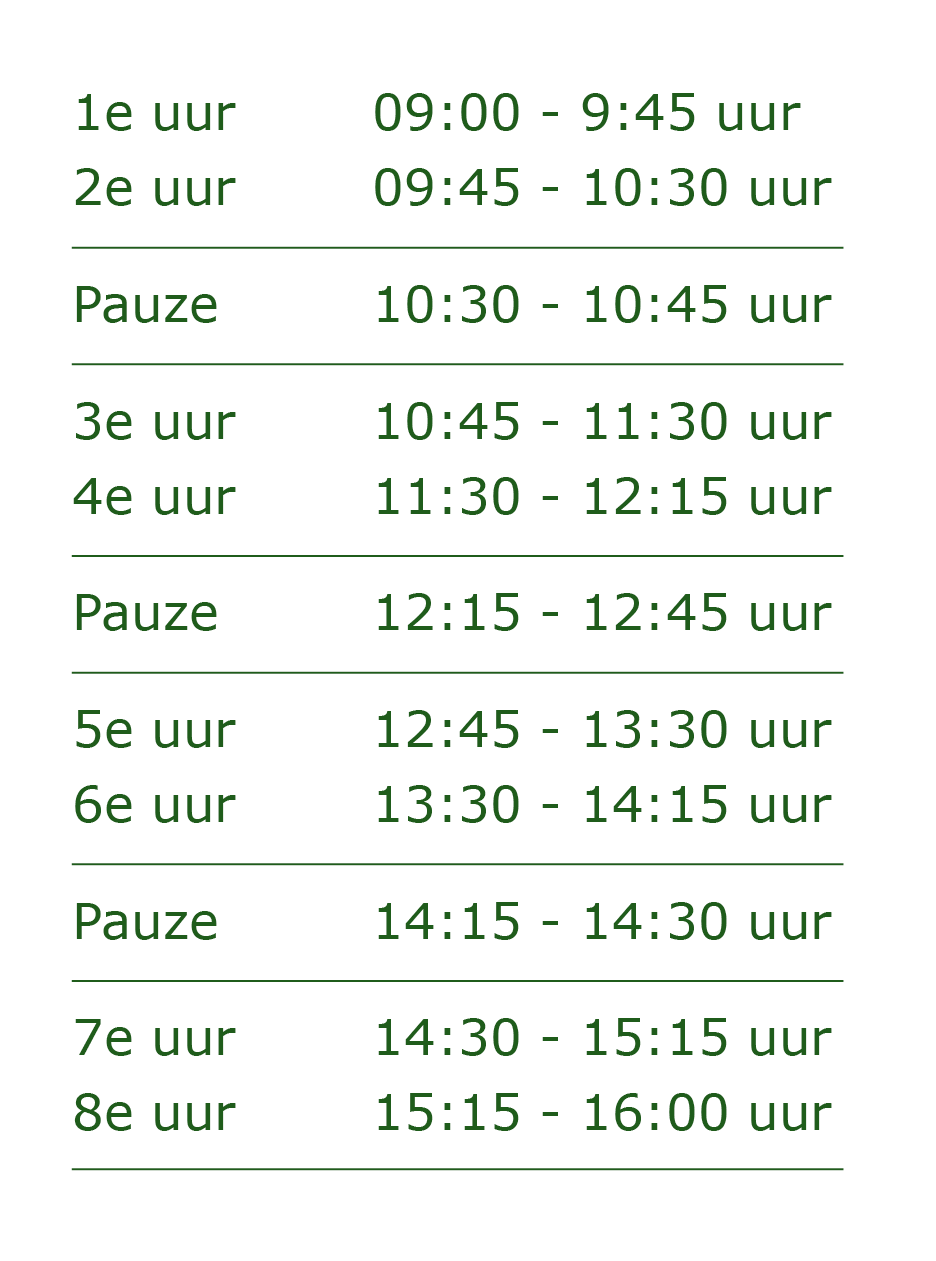 lestijden vmbo almere