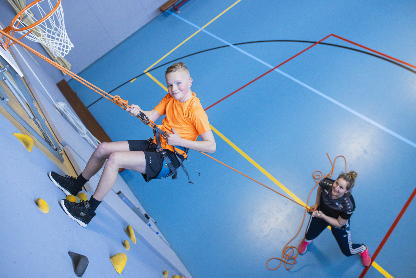 leerling in gymzaal